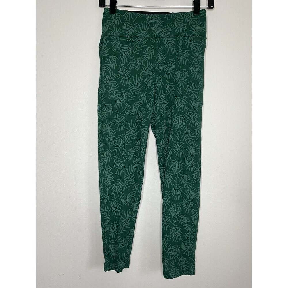 Betabrand Power Down Green Leaf Pants- Women X-Small Petite